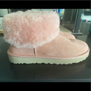 Women’s Pink Ugg Classic Mini Fluff Boots